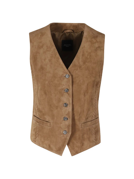  Weekend Max Mara Chaleco Sobrehilado - Neutro 