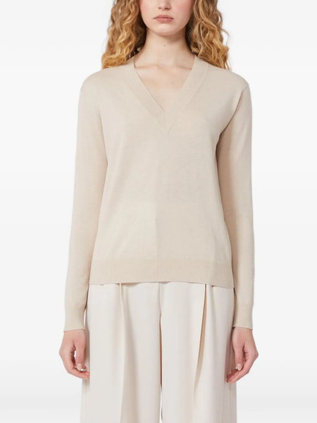  Weekend Max Mara Jersey Con Cuello En V - Neutro 