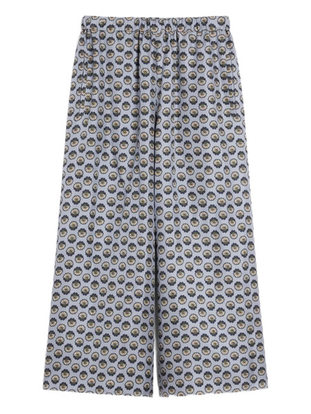  Weekend Max Mara Pantalones Anchos De Seda - Azul 