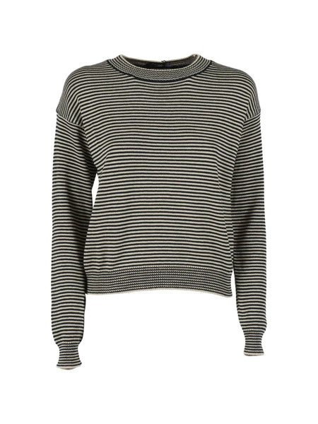  Weekend Max Mara Top A Rayas - Negro 