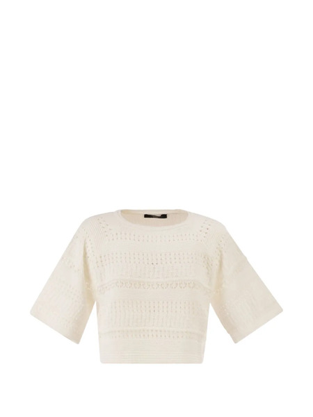  Weekend Max Mara Top De Punto Flojo - Blanco 
