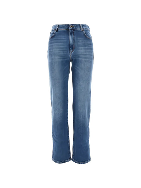  Weekend Max Mara Vaqueros Rectos De Algodón - Azul 