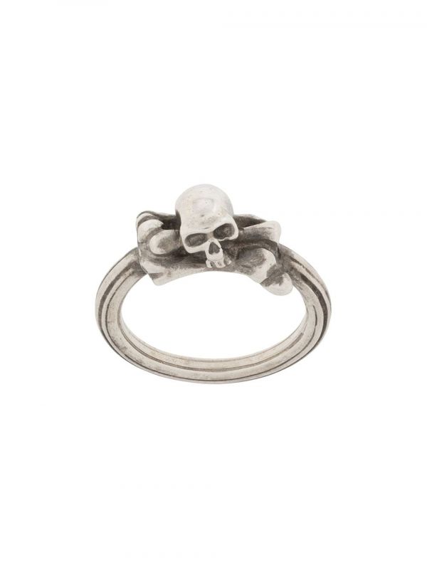  Werkstatt:münchen Anillo Symbol Skull - Plateado 