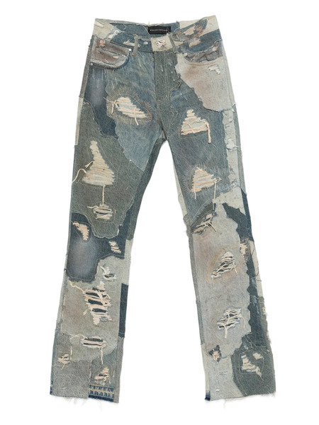  Who Decides War Vaqueros Con Efecto Patchwork Y Diseño Envejecido - Azul 