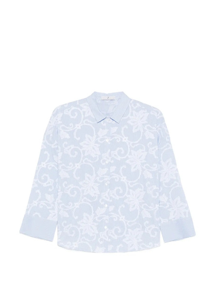  Why Ci Camisa Con Detalle Floral - Azul 