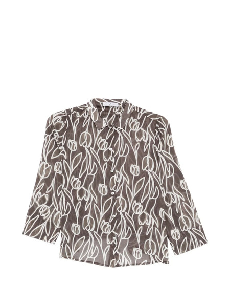 Why Ci Camisa Con Estampado Floral - Marrón 