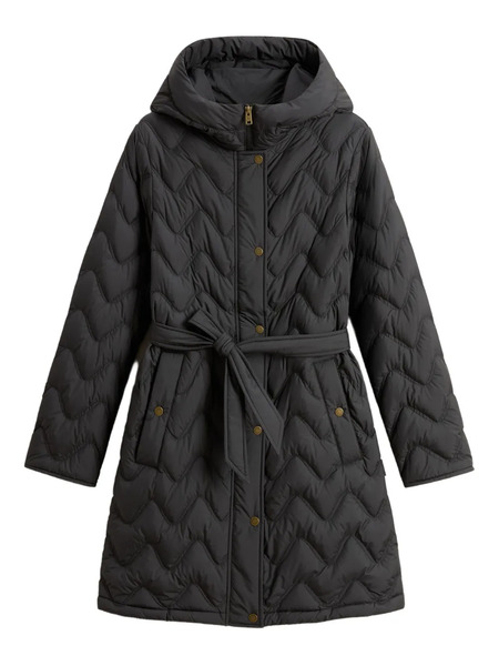  Woolrich Abrigo Acolchado Con Capucha - Negro 
