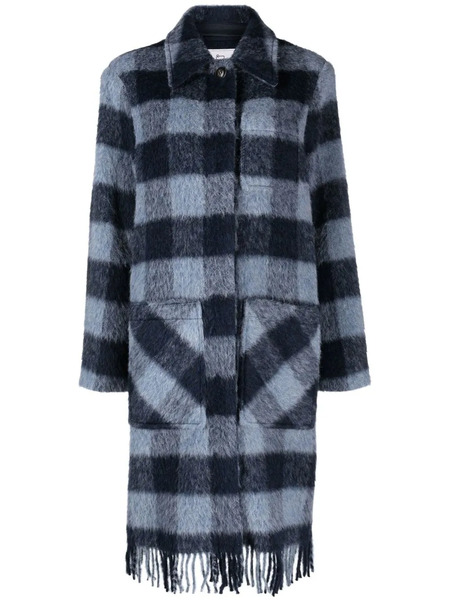  Woolrich Abrigo Con Motivo De Cuadros - Azul 