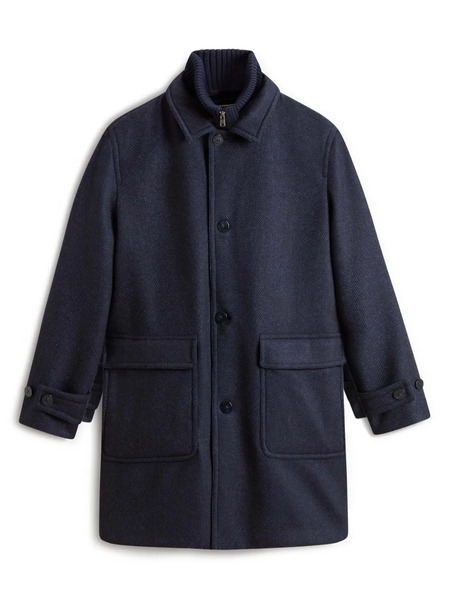  Woolrich Abrigo Con Motivo De Espiga - Azul 