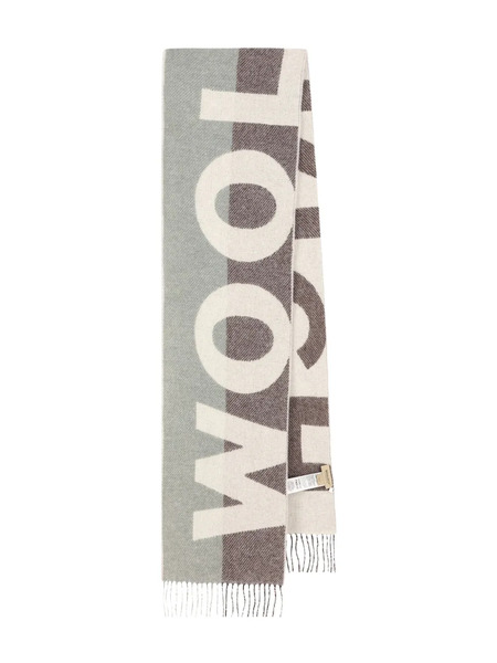  Woolrich Bufanda Con Logo Y Flecos - Marrón 