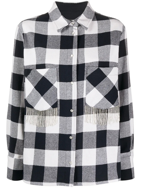  Woolrich Camisa A Cuadros Con Flecos - Azul 