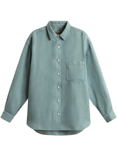  Woolrich Camisa De Lino - Verde 