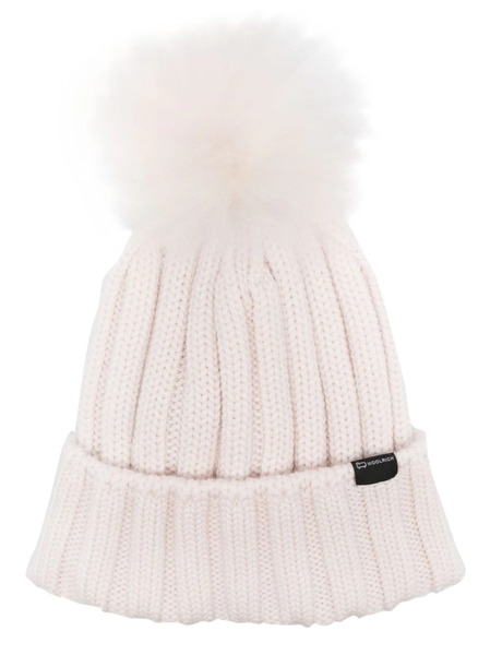  Woolrich Gorro Con Parche Del Logo - Blanco 