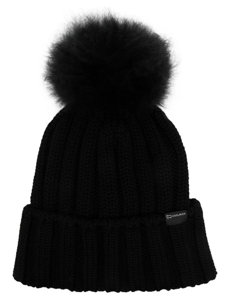  Woolrich Gorro Con Parche Del Logo - Negro 