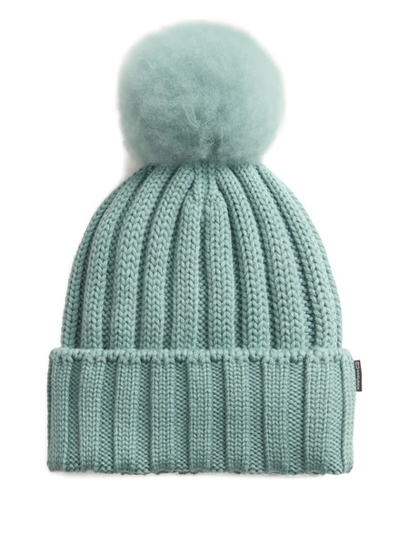  Woolrich Gorro De Canalé Con Pompón - Azul 