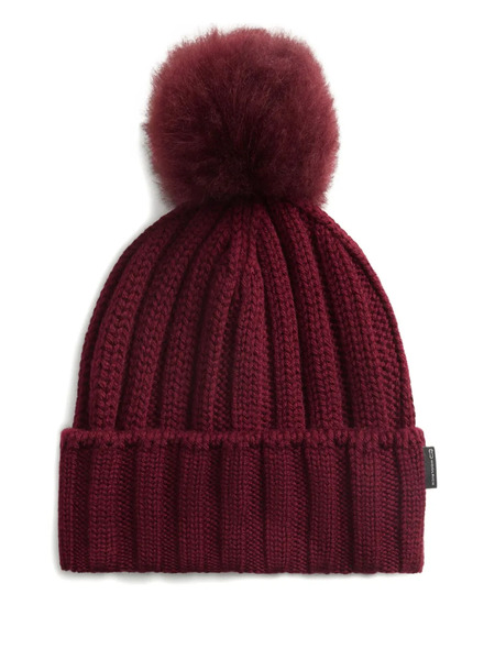  Woolrich Gorro De Canalé Con Pompón - Rojo 