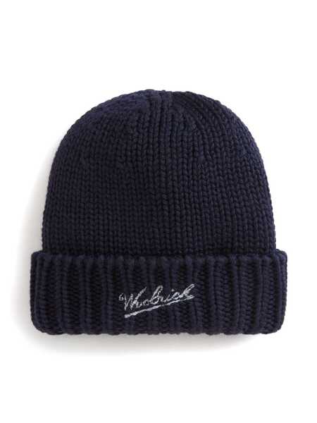  Woolrich Kids Gorro Con Logo Bordado - Azul 