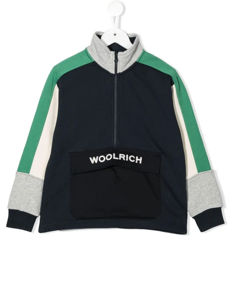  Woolrich Kids Sudadera Con Logo Bordado - Azul 