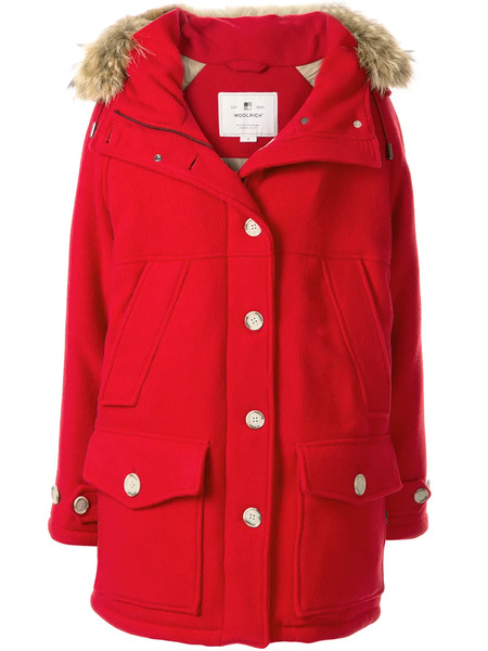  Woolrich Parka Con Capucha - Rojo 