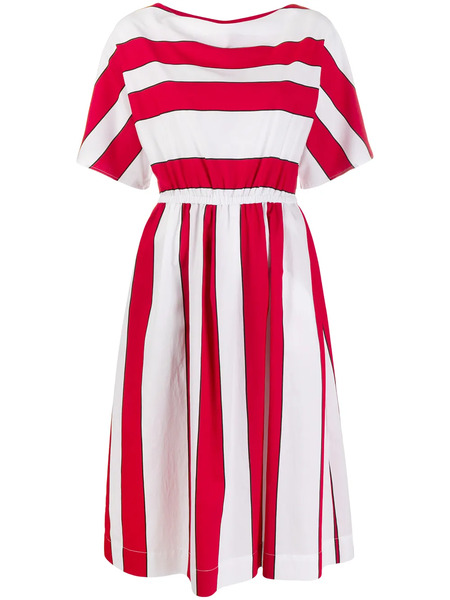 Woolrich Vestido Scully Stripe Midi - Blanco 