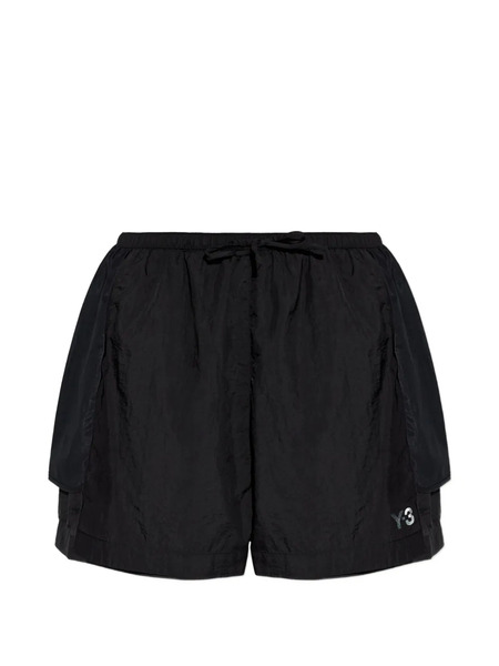  Y-3 Bermudas Con Logo Estampado - Negro 