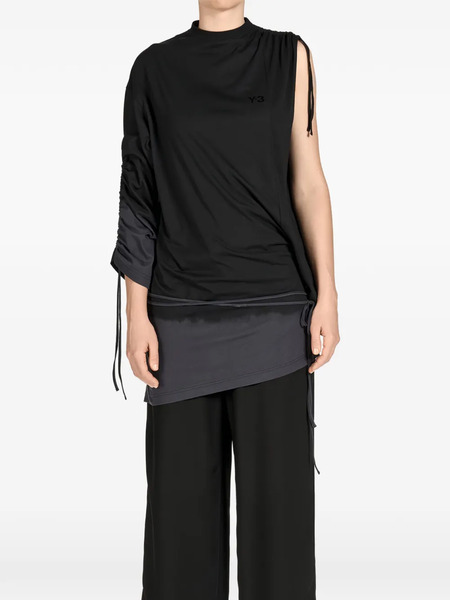  Y-3 Camiseta Drapeada - Negro 