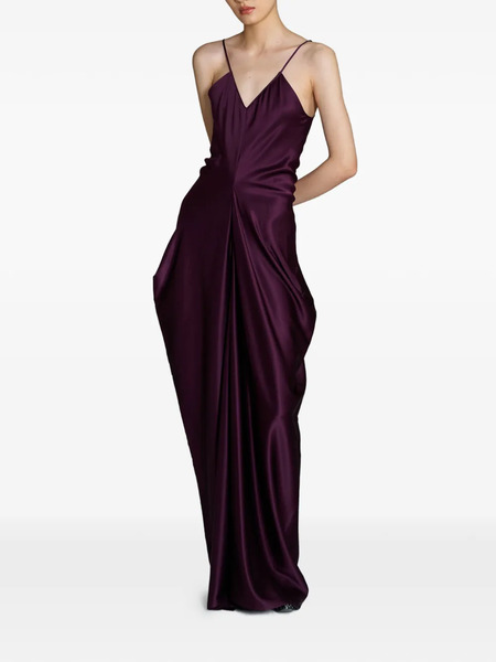  Yangkehan Vestido Largo Drapeado - Morado 