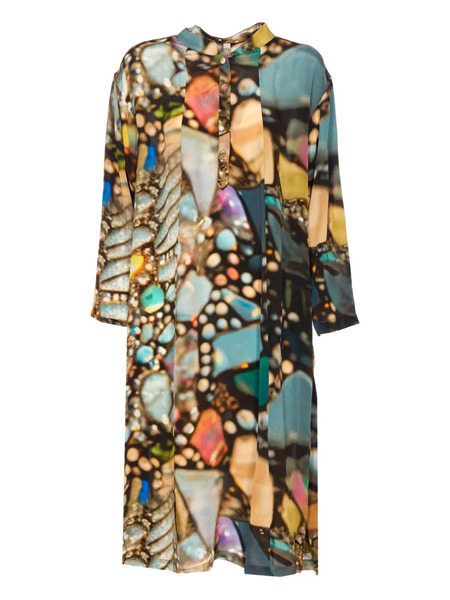  Yavi Vestido Con Estampado Gráfico - Azul 