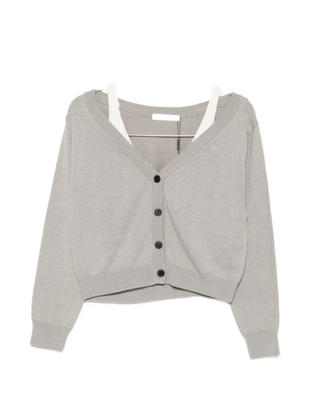  Ych V-neck Layered-effect Cardigan - Gris 
