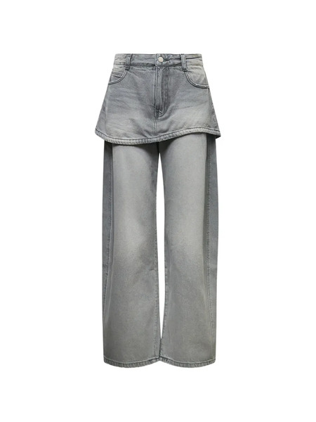  Ych Vaqueros Con Falda A Capas - Gris 