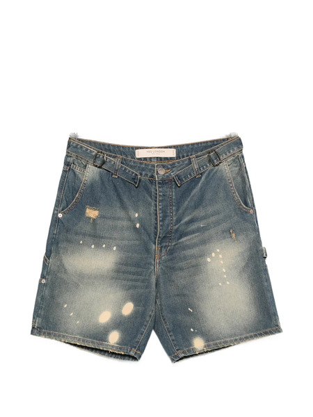  Yes London Distressed Bleached Shorts - Azul 