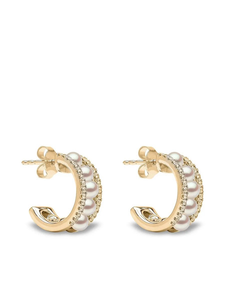  Yoko London Pendientes De Aro Eclipse En Oro Amarillo De 18 Ct Con Perlas Akoya Y Diamantes - Dorado 