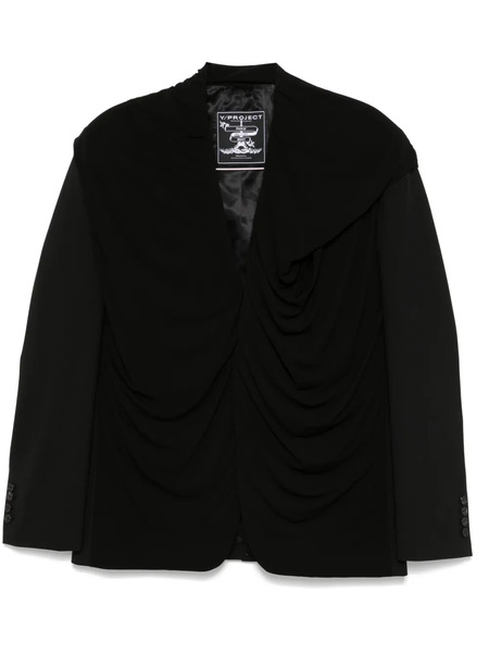  Y/project Blazer Drapeado Con Capucha - Negro 