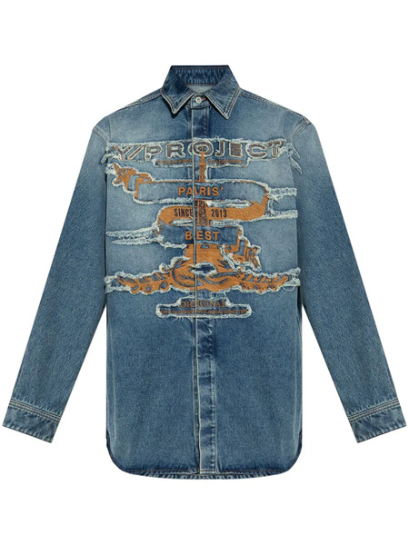  Y/project Camisa Vaquera Con Efecto Envejecido - Azul 