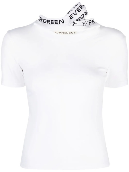  Y/project Camiseta Con Logo En Jacquard - Blanco 