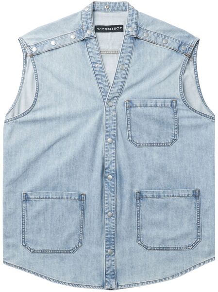  Y/project Top Vaquero Con Bolsillo De Parche - Azul 