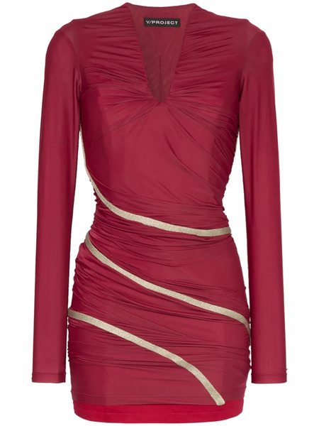  Y/project Vestido Largo Drapeado Y Ajustado - Rojo 