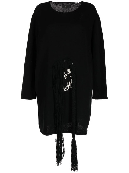  Y's Jersey Oversize De Punto De Intarsia - Negro 