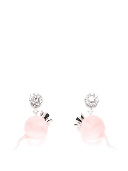  Yvmin Pendientes Con Aplique Floral - Plateado 