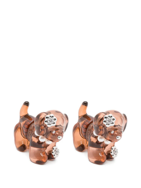  Yvmin Pendientes Con Forma De Perro - Marrón 