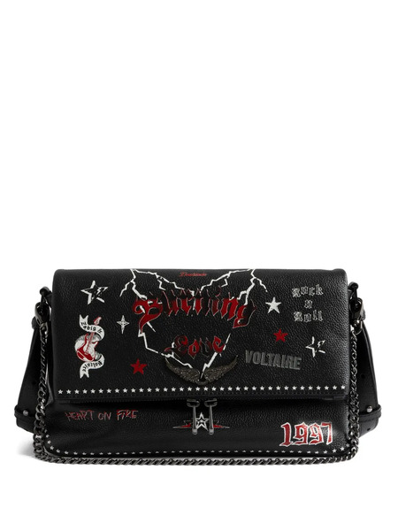  Zadig&voltaire Bolso De Hombro Rock Nano Punk Con Cadena - Negro 
