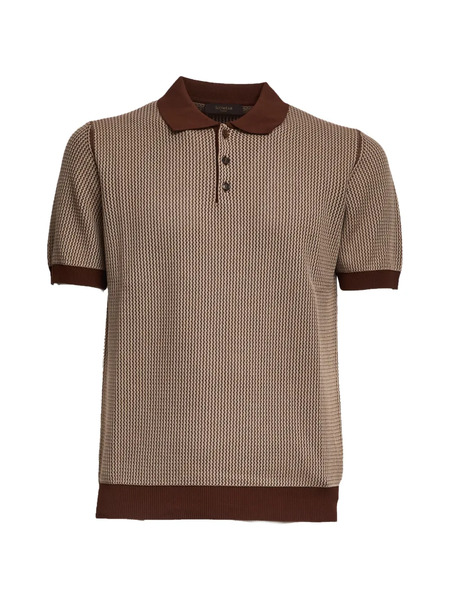  Zanone Polo Con Contraste - Marrón 