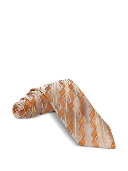  Zilli Corbata A Rayas Chevron - Naranja 