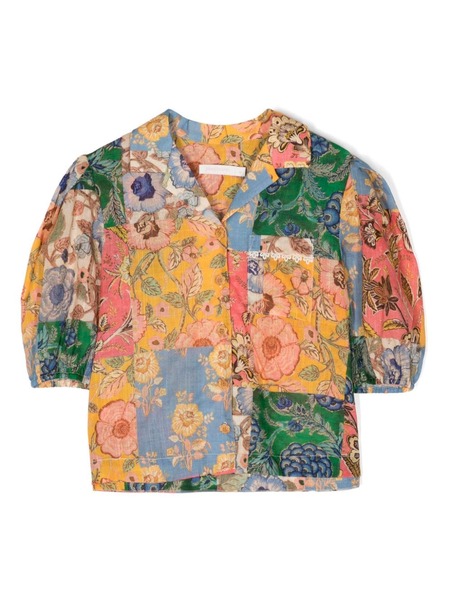  Zimmermann Kids Camisa Junie Con Estampado Patchwork - Multicolor 