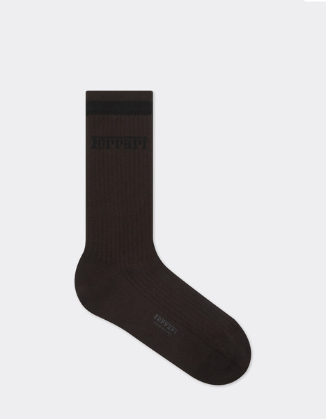  Ferrari Calcetines Largos De Algodón Con Logotipo Ferrari -  Ropa Interior Y Calcetines Marrón Oscuro Os 