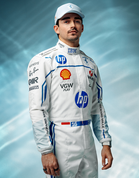  Ferrari Charles Leclerc Traje De Carreras Puma Para La Scuderia Ferrari -  Otros Artículos Auténticos Blanco óptico Os 