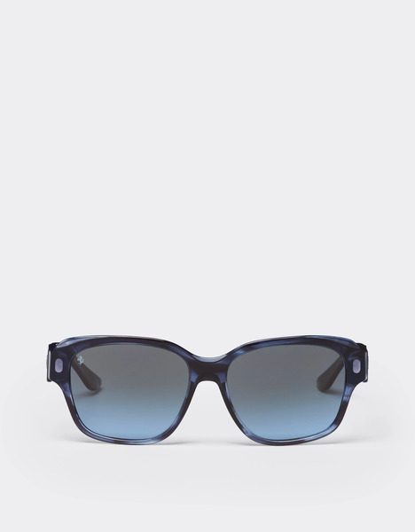  Ferrari Gafas De Sol Ferrari De Acetato Azul A Rayas Con Cristales Azules Degradados Polarizados -  Ferrari Collection Azul Escocés Os 