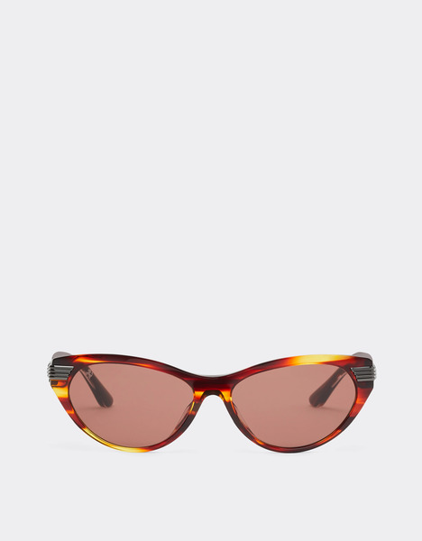  Ferrari Gafas De Sol Ferrari De Acetato Marrón A Rayas Con Cristales Marrones - Female Ferrari Collection Marrón Os 