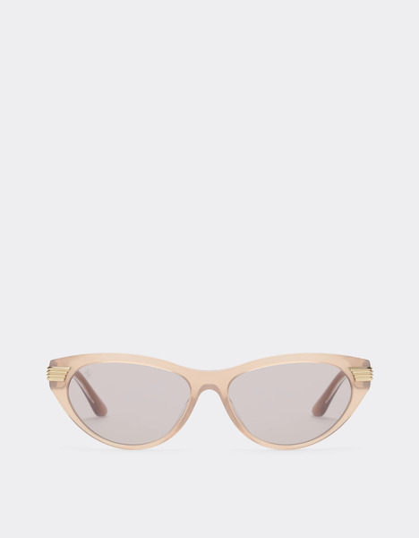  Ferrari Gafas De Sol De Acetato Marrón Claro Perlado Con Cristales Marrones - Female Ferrari Collection Avellana Os 