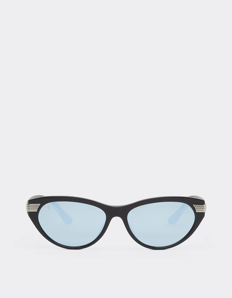  Ferrari Gafas De Sol Ferrari De Acetato Negro Brillante Con Cristales Espejados Grises - Female Ferrari Collection Negro Os 